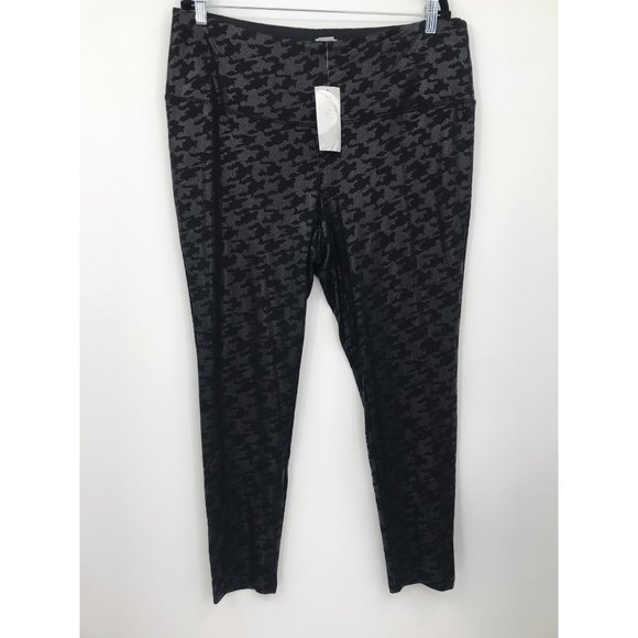 Chico's Zenergy So Slimming Houndstooth Foil Legging Pant Black 3R (16/18) NEW - Picture 1 of 5